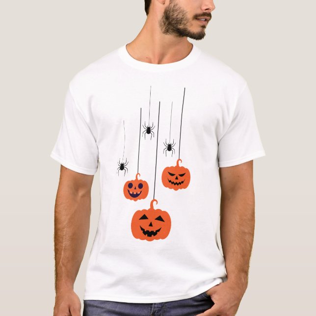 T-shirt Costumes citrouilles et araignées d'Halloween Homm (Devant)