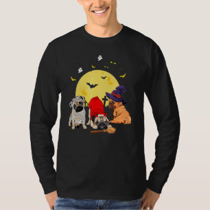 T-shirt Costumes de chien pug mummy sorcière démon pour Ha