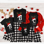 T-shirt Costumes de Noël Monogramme<br><div class="desc">Chemises de Noël de famille monogrammes Matching</div>