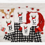 T-shirt Costumes de Noël Monogramme<br><div class="desc">Chemises de Noël de famille monogrammes Matching</div>
