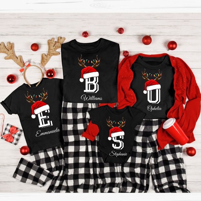 T-shirt Costumes de Noël Monogramme (Créateur téléchargé)