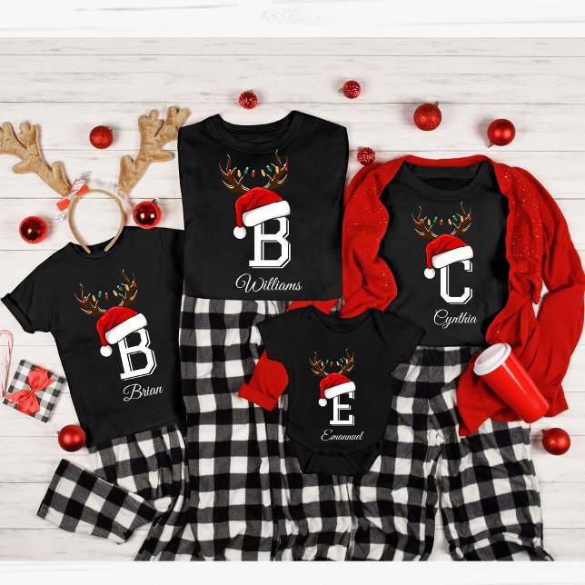 T-shirt Costumes de Noël Monogramme (Créateur téléchargé)