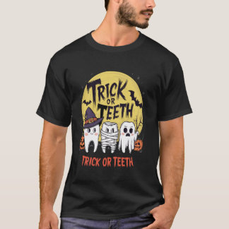 T-shirt Costumes d'Halloween Trick or Tee Assistant dentai
