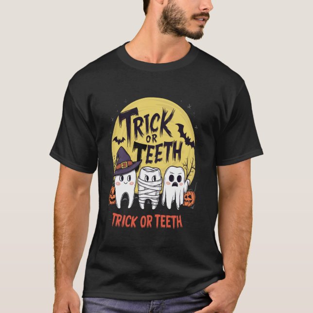 T-shirt Costumes d'Halloween Trick or Tee Assistant dentai (Devant)