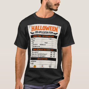T-shirt Costumes drôles de Halloween Candidature d'emploi