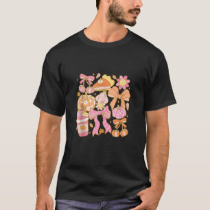 T-shirt Cosy Citrouille Épice Floral Automne Citrouille Vi