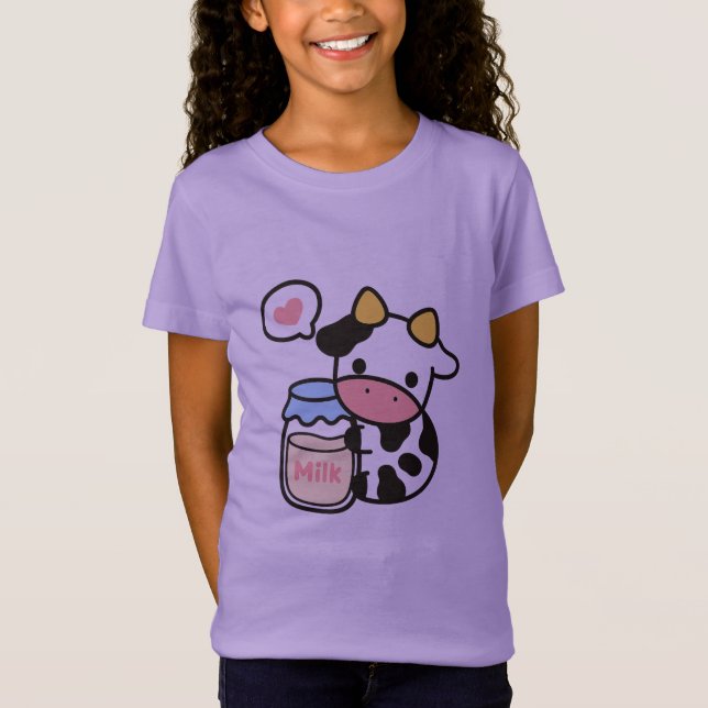 T-Shirt Cosy Kawaii Cow & Milk Jar Sweatshirt (Devant)