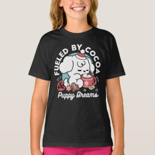 T-shirt Cosy Puppy Dreams - Chocolat chaud et Noël