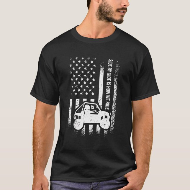T-shirt côte à côte comment nous conduisons le drapeau amé (Devant)