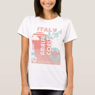 T-shirt Côte d'Amalfi, Art de Voyage, Pastel