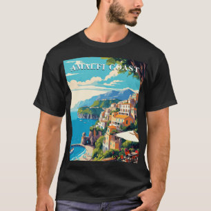 T-shirt Côte d'Amalfi Italie Voyage Rétro Style Vintage