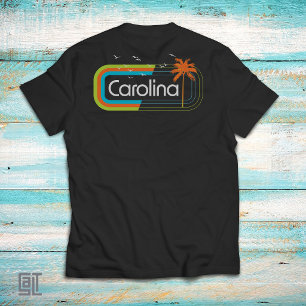 T-shirt Côte de Caroline Rétro Coucher de soleil Vintage A