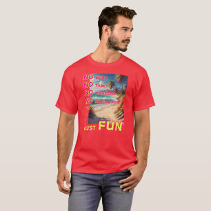 T-shirt Côte de mer, soleil, vagues, palmiers et slogan