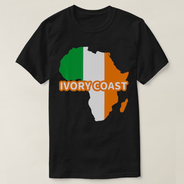T-shirt Côte d'Ivoire Côte d'Ivoire Fierté Drapeau Carte A (Design devant)