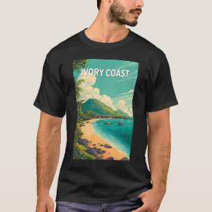 T-shirt Côte d'Ivoire Illustration Art de voyage Vintage