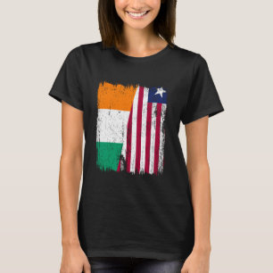 T-shirt Côte d'Ivoire Libéria Demi-drapeau Ivoirien Libéri
