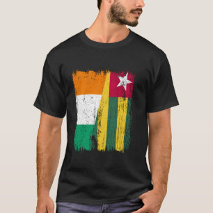 T-shirt Côte d'Ivoire Togo Demi-drapeau Ivoirien Togolais