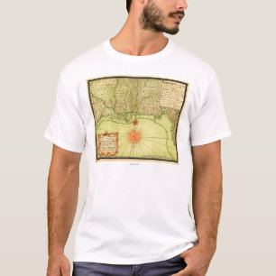 T-shirt Côte du Golfe de la carte unie de StatesPanoramic