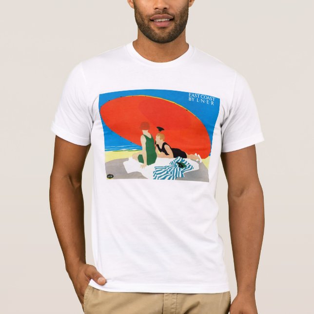 T-shirt Côte Est par LNER ~ Parapluie de plage (Devant)
