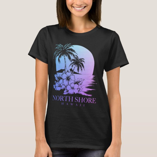 T-shirt Côte-Nord Hawaii Aloha Hawaii Hibiscus Surfer (Devant)