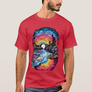 T-shirt Côte Tie Dye Un design côtier vif rétro