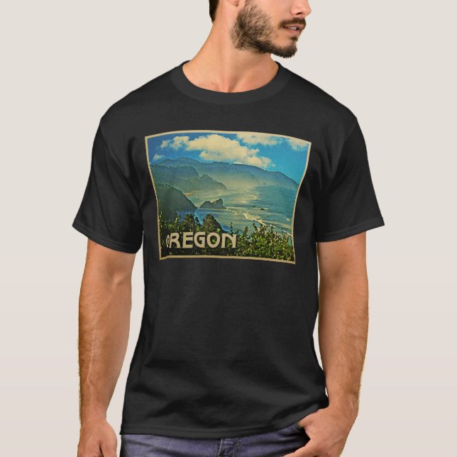 T-shirt Côte vintage de l'Oregon (Devant)