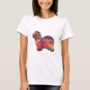 T-shirt Coton de Tulear chien Motif géométrique SIlhouette