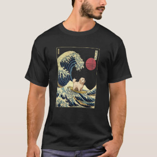 T-shirt Coton de Tuléar Vague japonaise de Kanagawa Chien 