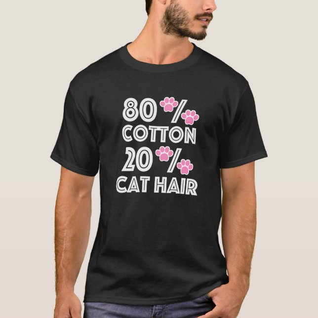 T-shirt Coton et poils de chats  Maman chat et Papa chat   (Devant)