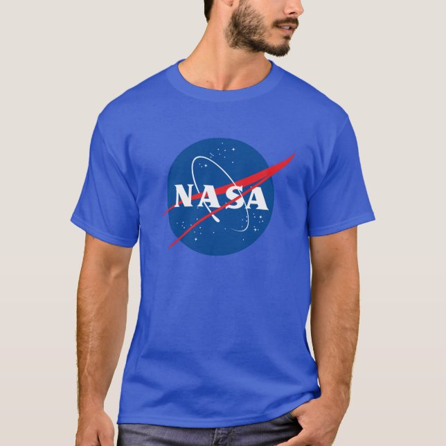 T-shirt Coton Lourd Iconique NASA (bleu Neptune) (Devant)