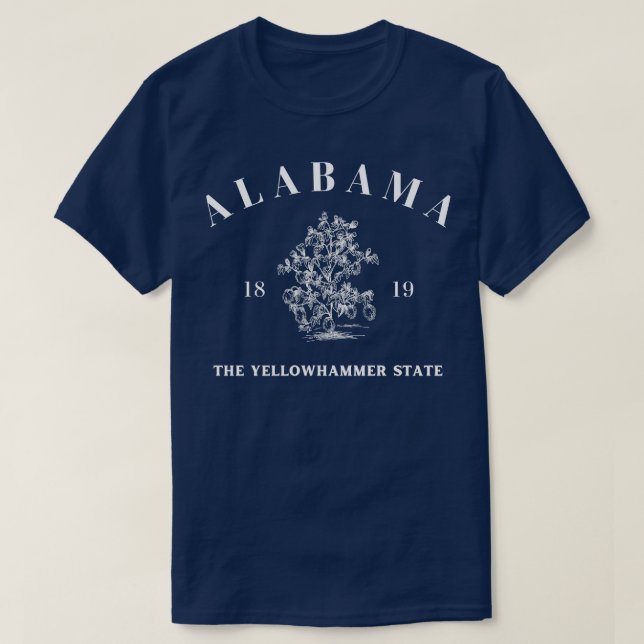 T-shirt Coton Tree Alabama State on Dark (Design devant)