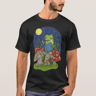 T-shirt Cottagcore Aesthetic Frog Vintage Reading Book