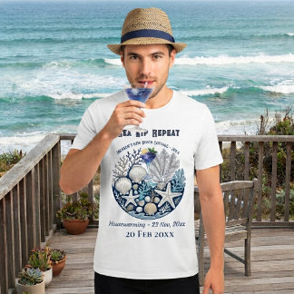 T-shirt Cottage de plage Sea Sip Repeat Cocktail Coquillag
