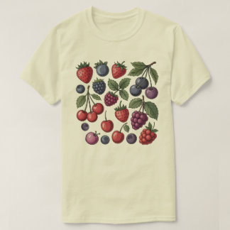 T-shirt Cottagecore Baie & Tee - Imprimé Fraise Framboise