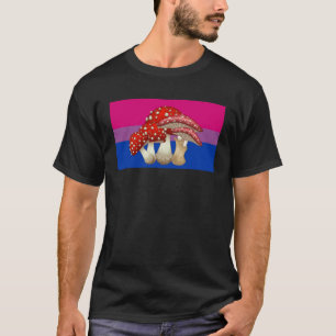 T-shirt Cottagecore Champignons Amour Bisexuel Fierté Drap