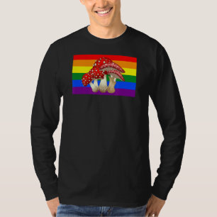 T-shirt Cottagecore Champignons Amour Gay pride Drapeau My