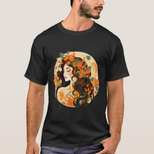 T-shirt Cottagecore Citrouille Automne Femme Graphique
