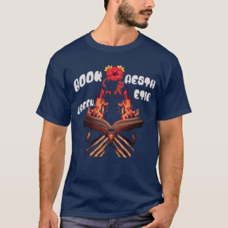 T-shirt Cottagecore Esthétique Fleur Oiseau Livres cadeau