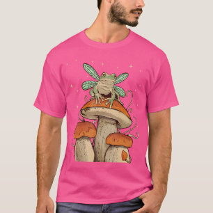 T-shirt Cottagecore Esthétique Grenouille Fée Champignons