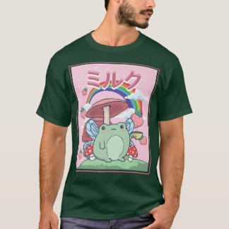 T-shirt Cottagecore esthétique Kawaii Fairy Frog Tea Mushr
