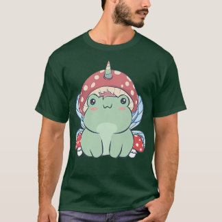T-shirt Cottagecore esthétique Kawaii Fairy Unicorne Frog 