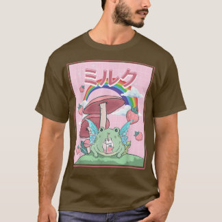 T-shirt Cottagecore Esthétique Kawaii Frog Boire Japanes