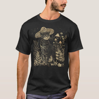 T-shirt Cottagecore Fairycore Style Vintage Mignon Chat M