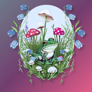 T-shirt Cottagecore Frog Champignons