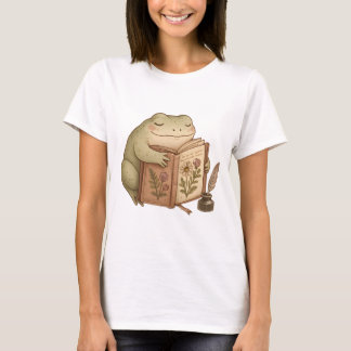 T-shirt Cottagecore Frog with Pressed Flower Journal