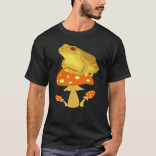T-shirt Cottagecore Fungi Aquarelle Champignons Grenouille