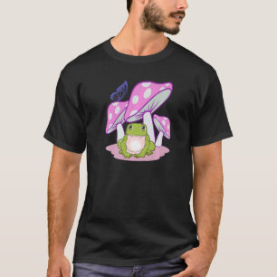 T-shirt Cottagecore Grenouille Champignons Papillon Forest