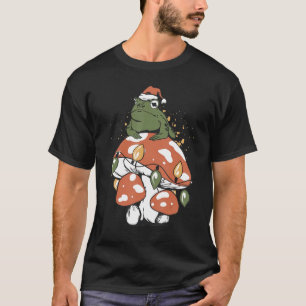 T-shirt Cottagecore Grenouille de Noël à chapeau de Noël s