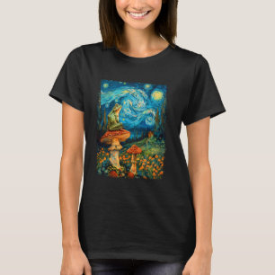 T-shirt Cottagecore Grenouille esthétique Champignons Star