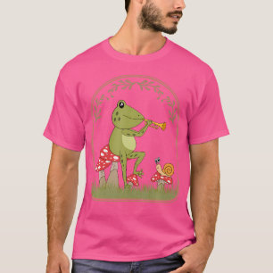 T-shirt Cottagecore Grenouille esthétique Jouer Trumpet To